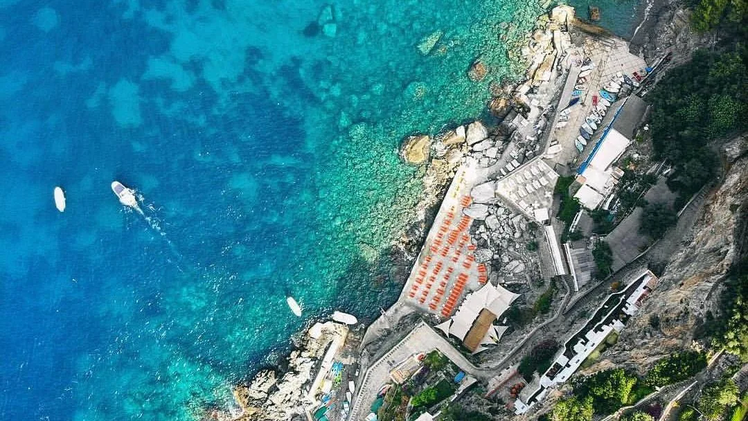 Gavitella Beach layout diagram showing La Gavitella and One Fire beach clubs