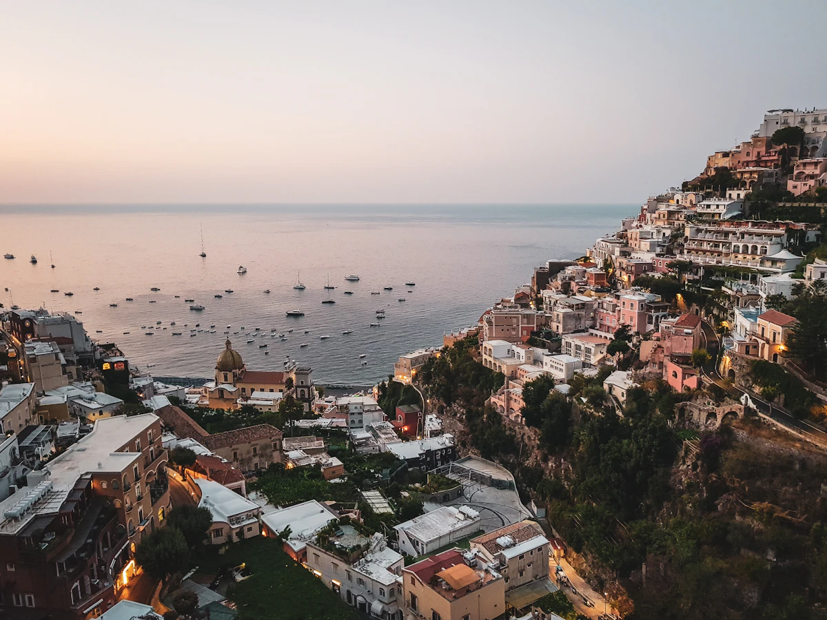 Panoramic view of Positano village on the Amalfi Coast.