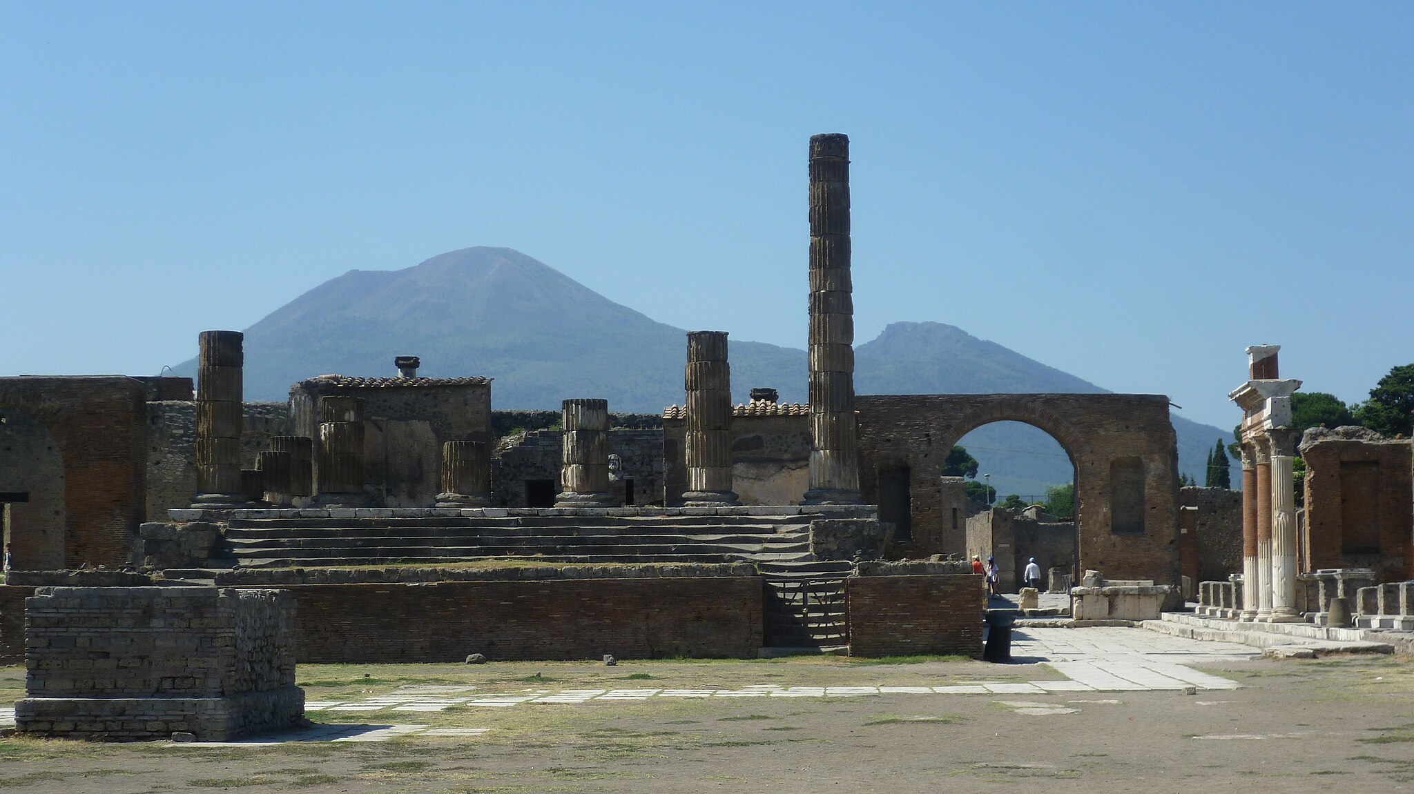 Mount Vesuvius viewed from Pompeii excavations.
