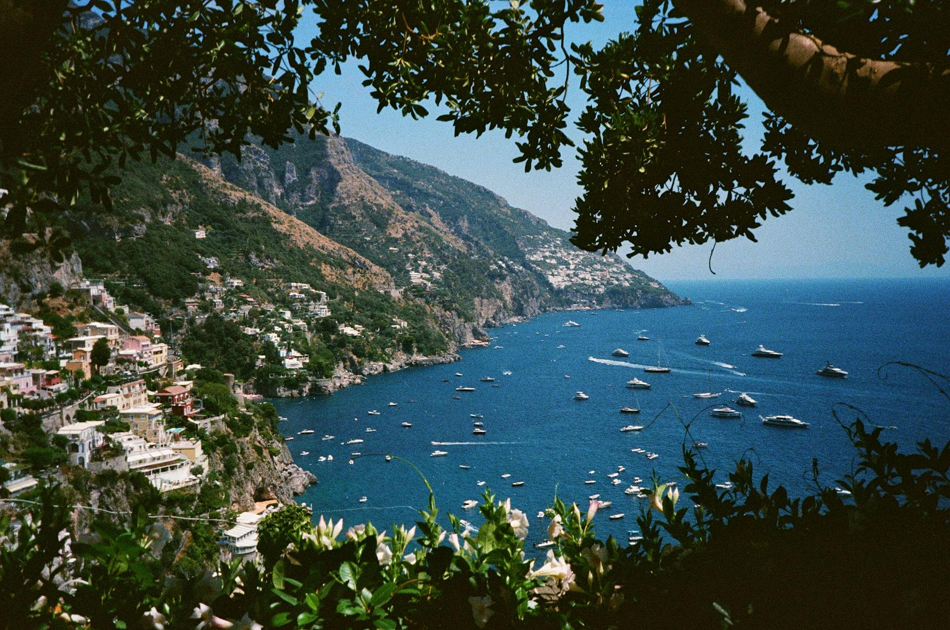 Traditional boat on the Amalfi Coast waters